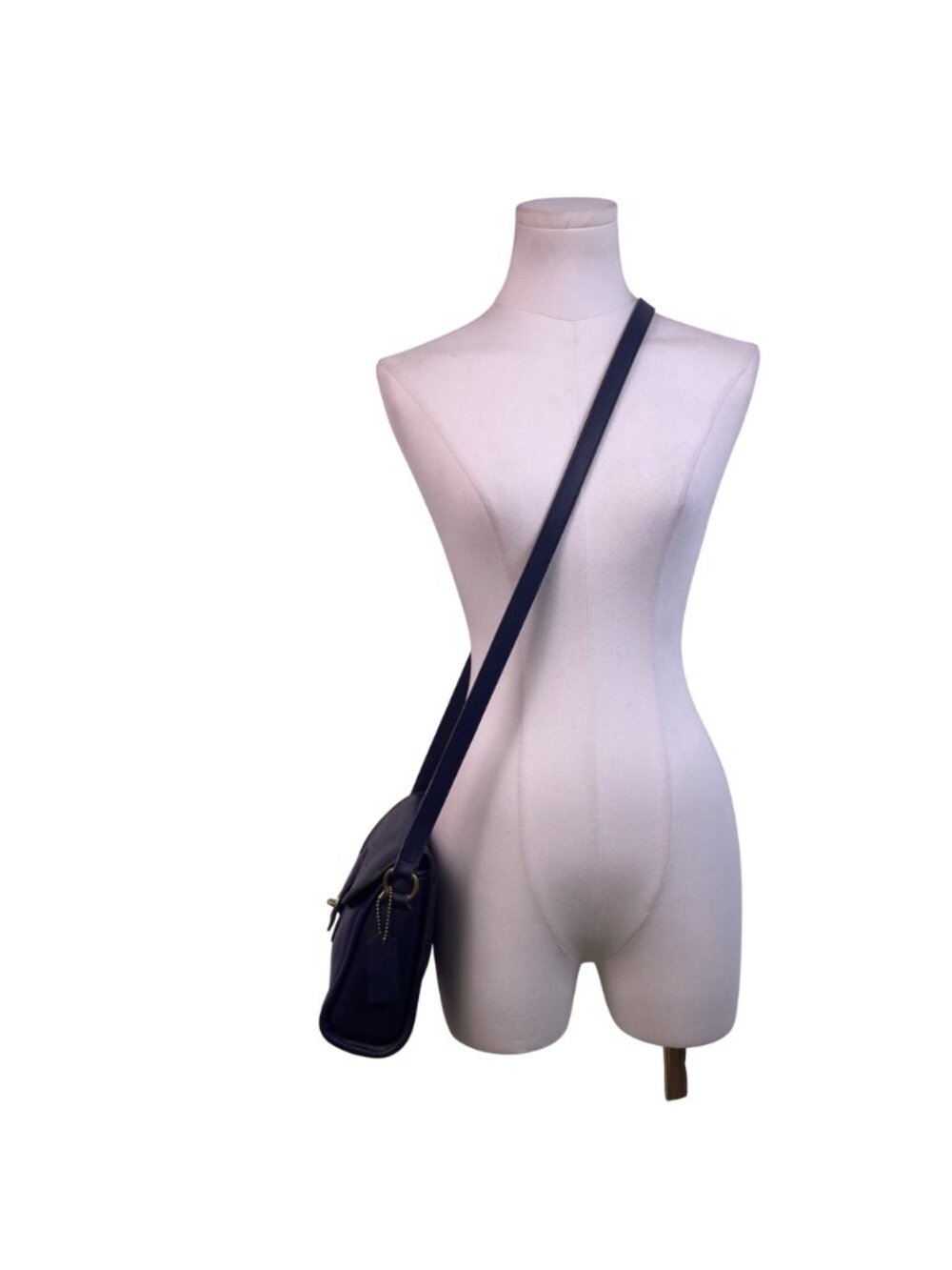 Coach Women’s Navy Leather Turnlock Closure Adjustable Strap Crossbody Bag - Picture 13 of 14